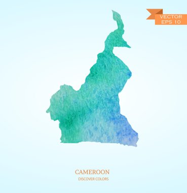 Kamerun Haritası suluboya kroki