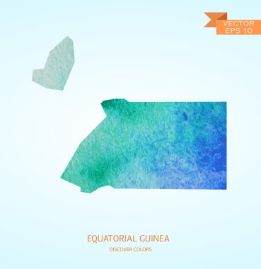 Watercolor sketch of Equatorial Guinea