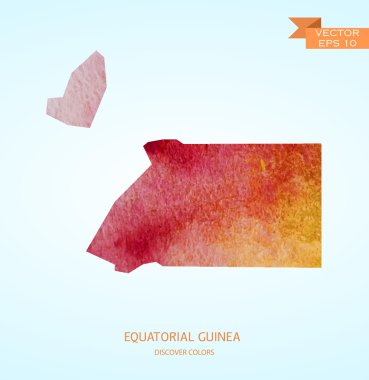 Watercolor sketch of Equatorial Guinea