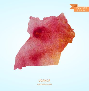 uganda Haritası suluboya kroki