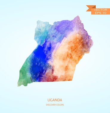 uganda Haritası suluboya kroki