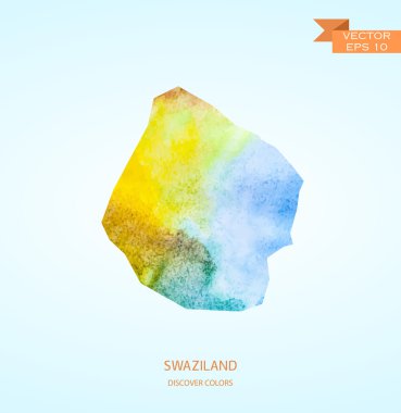 Svaziland Haritası suluboya kroki