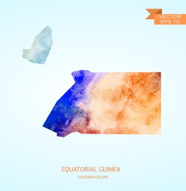 Watercolor sketch of Equatorial Guinea