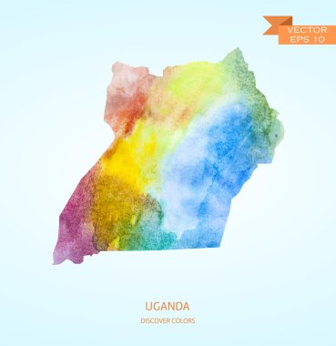 uganda Haritası suluboya kroki