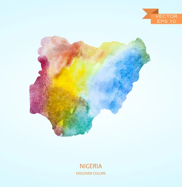 Acuarela Bosquejo de Nigeria — Vector de stock