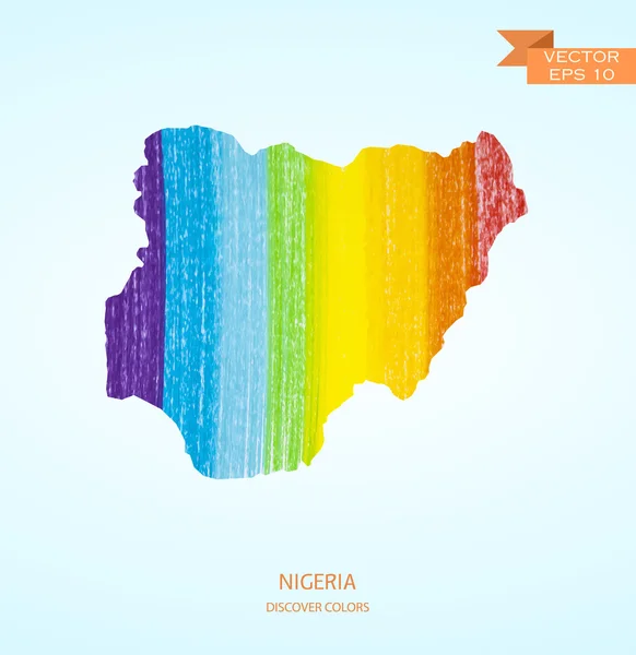 Acuarela Bosquejo de Nigeria — Vector de stock