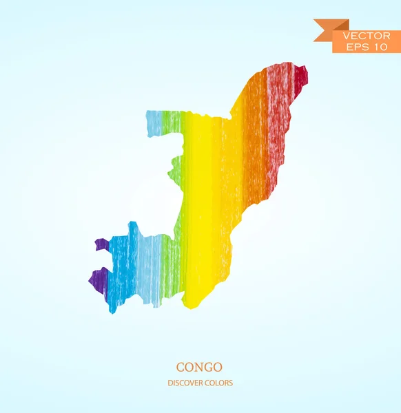 Mapa de República Democrática del Congo — Vector de stock