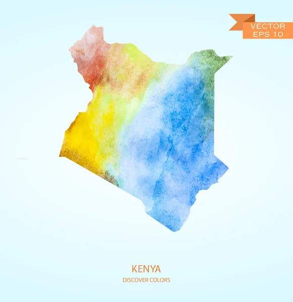 ケニアの水彩スケッチ — ストックベクタ