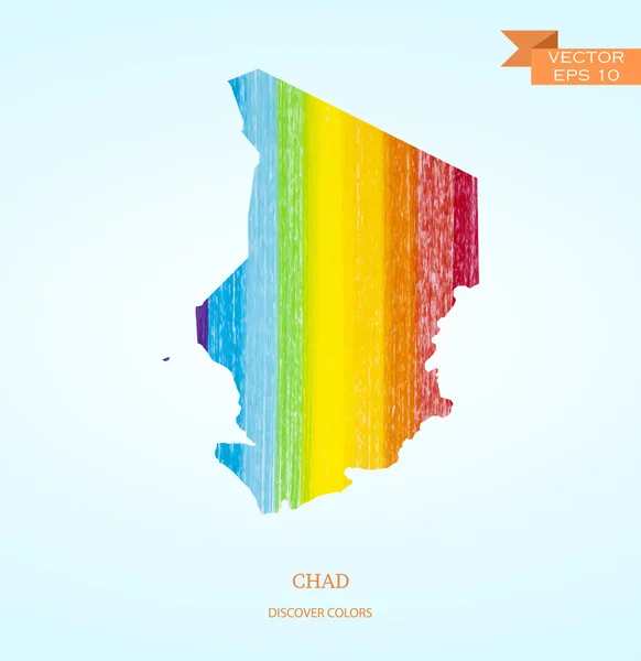 Acuarela bosquejo mapa de Chad — Vector de stock