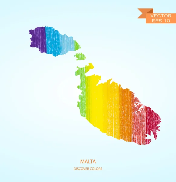 Acuarela Bosquejo de Malta — Vector de stock
