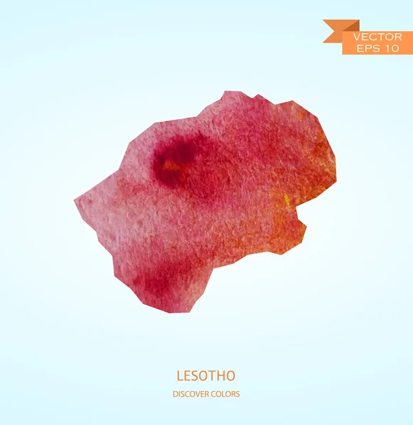 匹配的莱索托的水彩素描电子地图 — 图库矢量图片