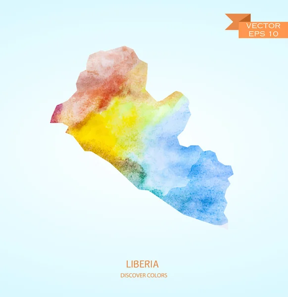Akvarell vázlat Libéria — Stock Vector