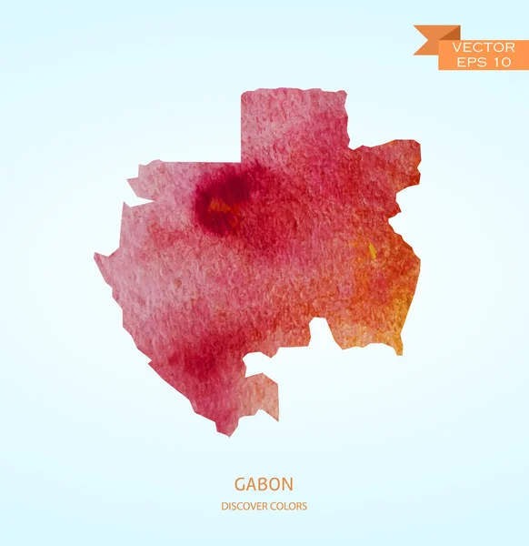 Acuarela bosquejo mapa de Gabón — Vector de stock