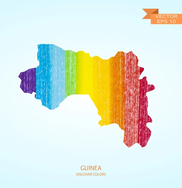 Acuarela bosquejo mapa de Guinea — Vector de stock