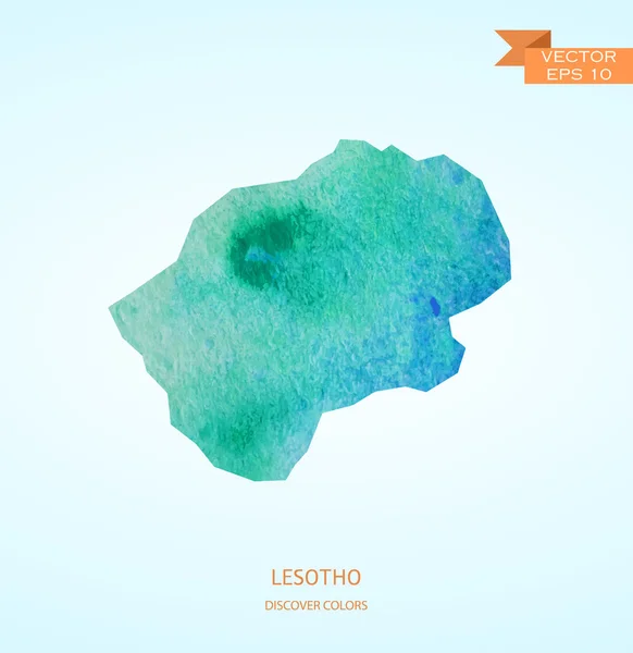 Mapa de esboço de aquarela de Lesoto — Vetor de Stock
