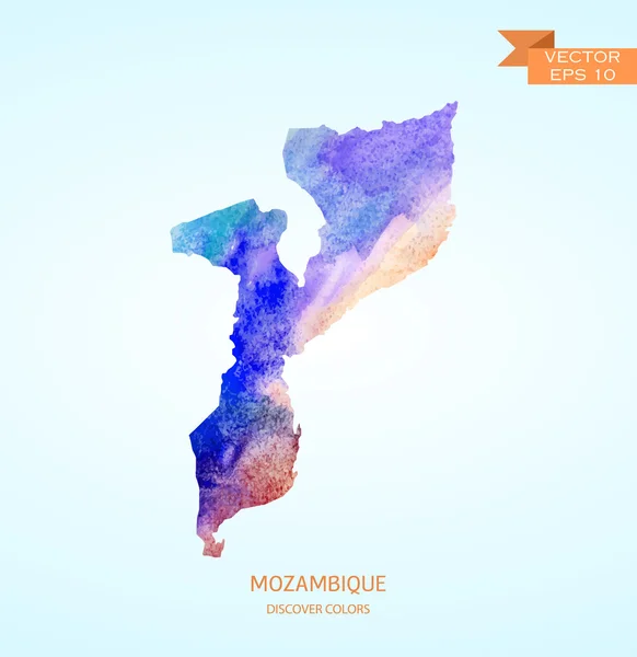 Acquerello Schizzo del Mozambico — Vettoriale Stock