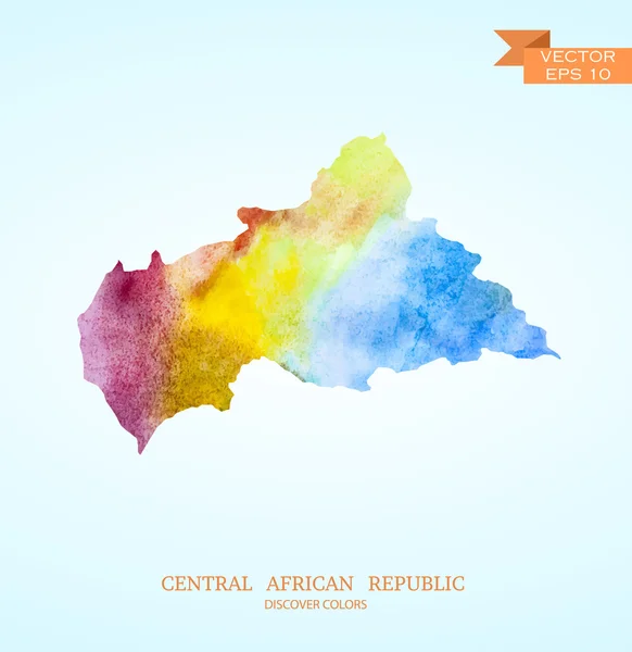 Kaart van Centraal-Afrikaanse Republiek — Stockvector
