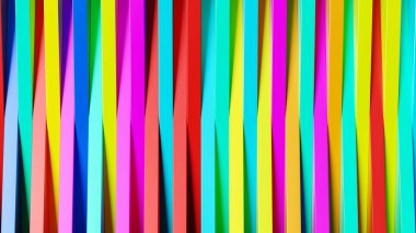 Renkli uzun küplerden oluşan soyut bir arka plan. 3d oluşturma