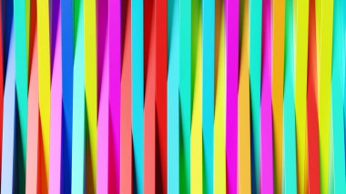 Renkli uzun küplerden oluşan soyut bir arka plan. 3d oluşturma