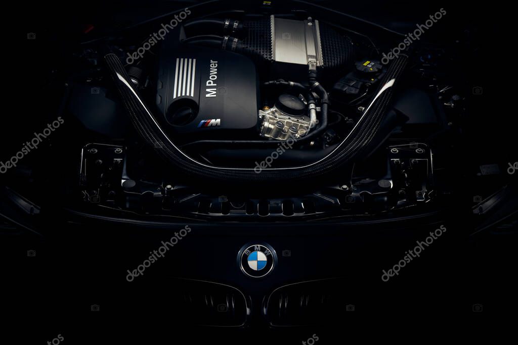 Katowice,Poland- 12.03.2016: Engine BMW M3 30 Jahre Edition - Limited edition 500 cars produced to celebrate the 30th anniversary of M3 production. Engine R6, 450hp.