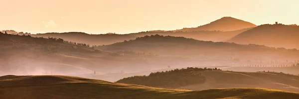 Tuscan Hills Sunrise Typical Rural Landscape Tuscany Italy — Stock Photo, Image