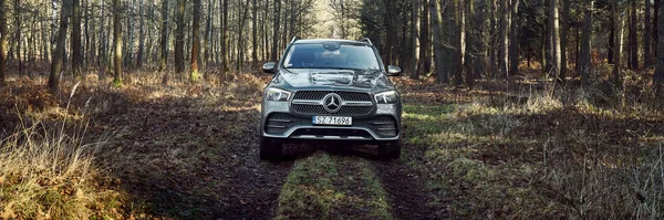 Mercedes Gle Lujo Con 4X4 Coche Fuera Carretera Bosque Vista — Foto de Stock