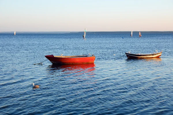 Fishing boats, Baltic sea, Bay of Puck — Stock Photo, Image