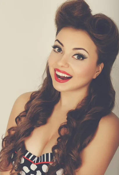 Portrait of beautiful girl model in pin up — Stock Photo, Image