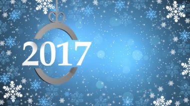   Mutlu yeni yıl, yılbaşı, 3d kış arka plan 2017