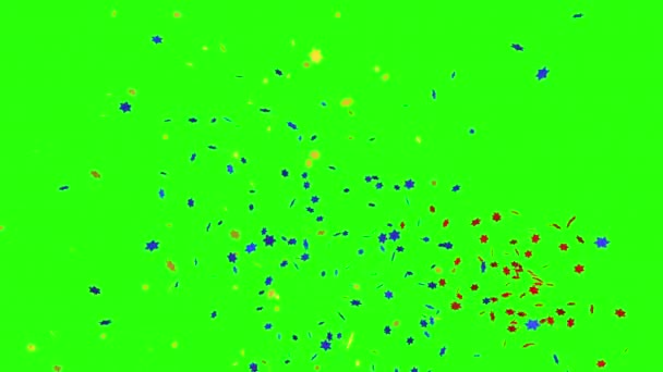 Render Falling Confetti Green Screen Mary Christmas Happy New Year — Stock Video