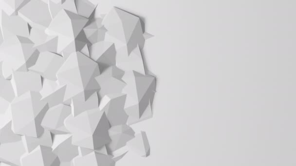 Las Formas Abstractas Los Triángulos Sobre Fondo Blanco Mueven — Vídeo de stock