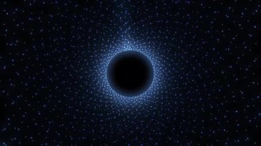 Torus 'un yörüngesi boyunca parçacıkların hareketi, sanki uzayda bir kara delikmiş gibi. 