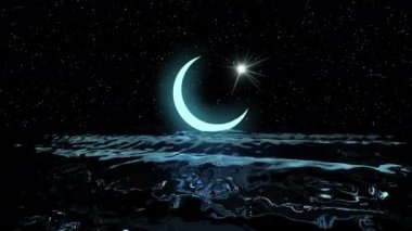 İslam inancının dini sembolü Ay ve okyanus dalgalarının yıldızı. 