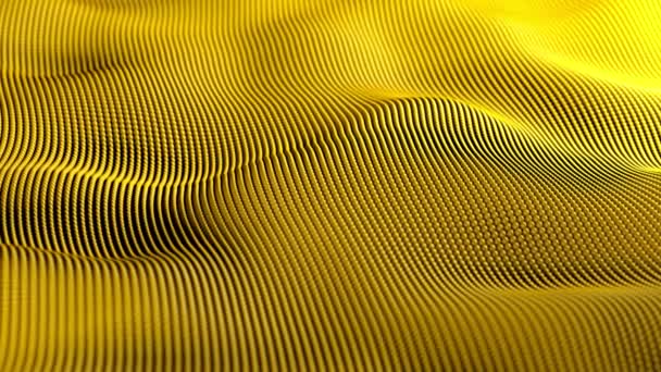 Поверхностная Текстура Золотых Точек Медленно Движется Волнами Мерцает Желтым Золотом — стоковое видео