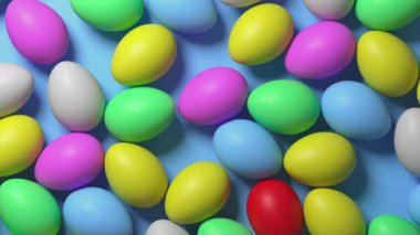 Paskalya bayramı için birçok renkli yumurtanın arka planı. 