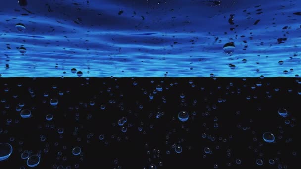 Animation Von Wassertropfen Die Durch Den Weltraum Fliegen Und Auf — Stockvideo