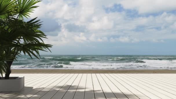 Vista Mar Oceano Hotel Beira Mar Turismo Recreação Países Tropicais — Vídeo de Stock