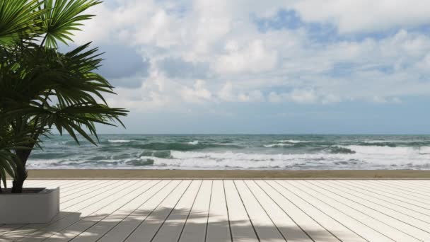 Vista Mar Océano Desde Hotel Junto Mar Turismo Recreación Países — Vídeo de stock