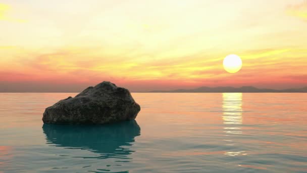 Prachtig Tropisch Landschap Bij Zonsondergang Met Uitzicht Zee Een Grote — Stockvideo