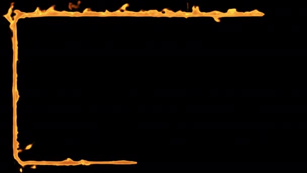 Animation eines Rahmens aus einem sich bewegenden Feuer lodert und schließt sich in einem Quadrat.