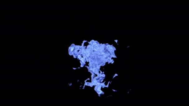 Animation Blue Flame Plasma Space Blue Fire Burns — Stock Video