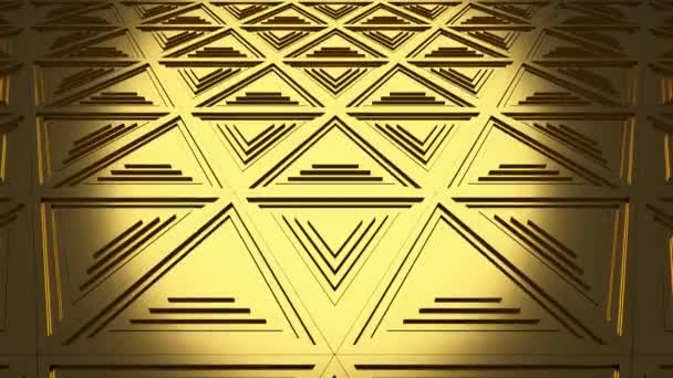 Textura Pozadí Zlatých Pohyblivých Trojúhelníků — Stock video