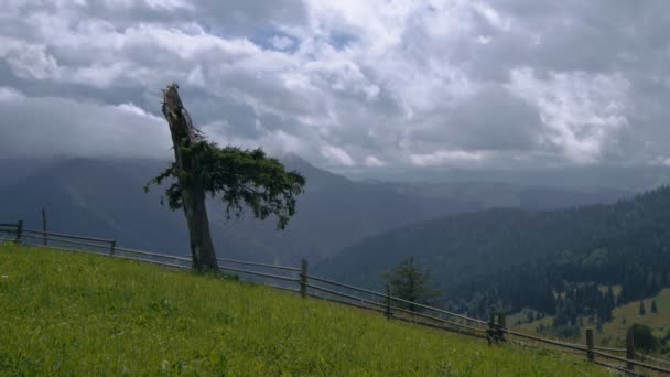 Movimiento de nubes en las montañas — Vídeo de stock