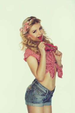pin up modelde güzel kız portresi