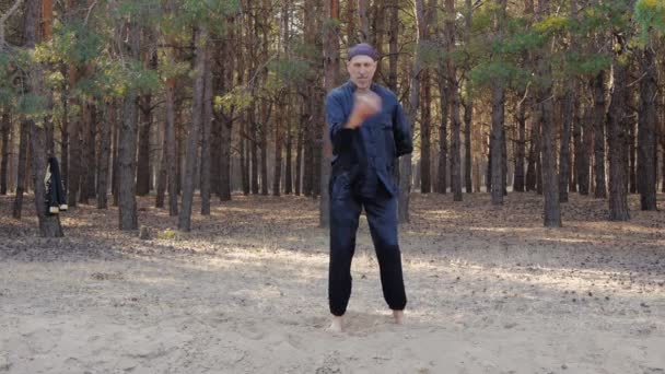 Rem Plugatar.Master av wushu, wu hsing (fem element) från Ukraina — Stockvideo