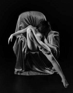 güzel bir çıplak kadın portre