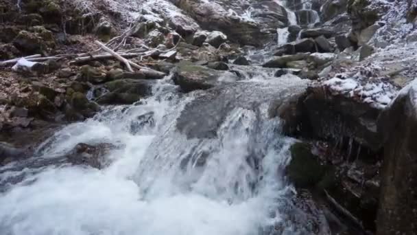 Waterfall in mountain — Stock Video