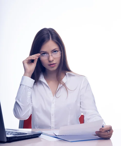 Secretária no trabalho — Fotografia de Stock