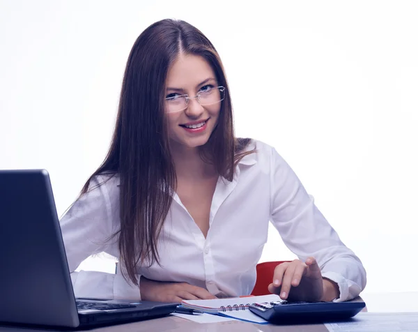 Woman secretary at work — Stock Photo, Image