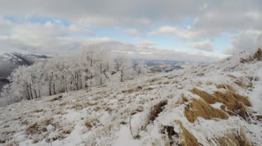 Dağlarda kış manzarası